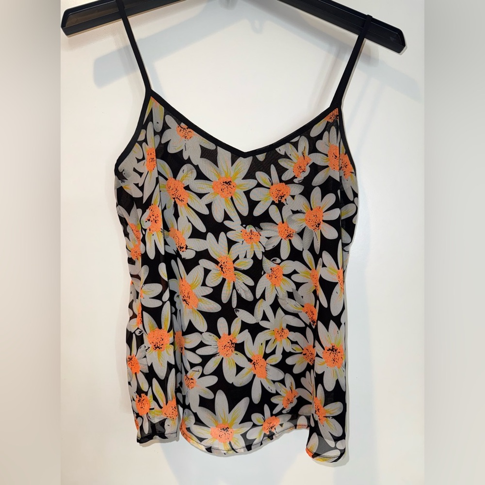 Sans Souci Orange Fitted Camisole with Spaghetti Straps